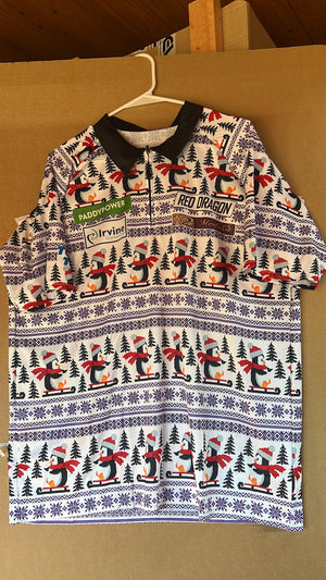 Fairisle Penguin purple Christmas Jumper 2024