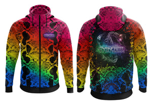 Rainbow Full zip hoodie (Slim Fit) please check description for full colour details as colours have changed to red on hood instead of pink.