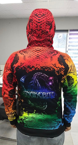 Rainbow Full zip hoodie (Slim Fit) please check description for full colour details as colours have changed to red on hood instead of pink.