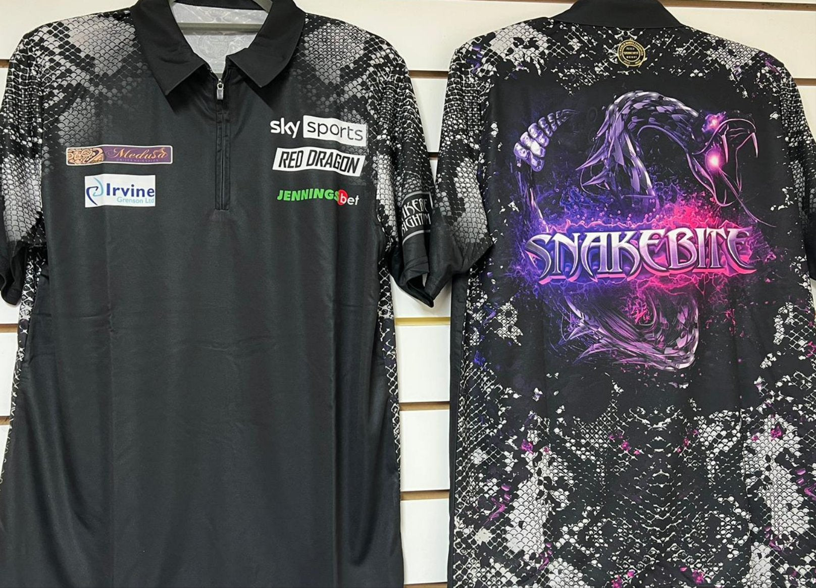 Black with Purple snake on back Snakebite Polo Shirt replica – Peter ...